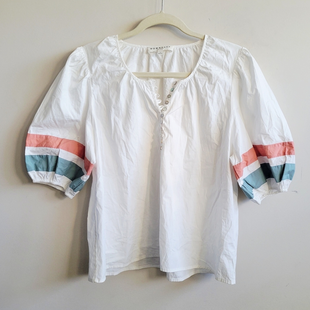 Downeast Rae Puff Button Blouse - Picture 3 of 7